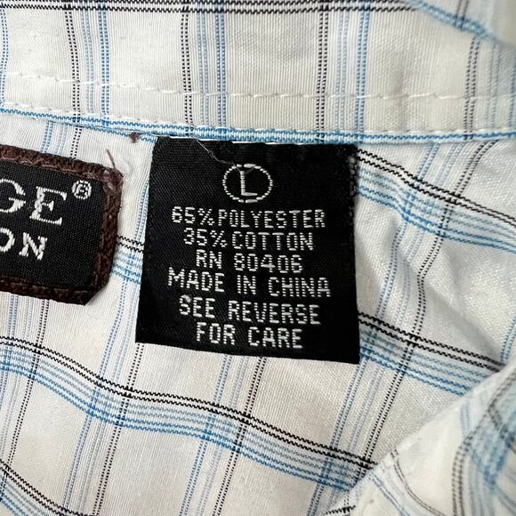 Montage Collection Mens Plaid Lightweight Button Up Shirt L No‎ Surrender Scull - Picture 7 of 8